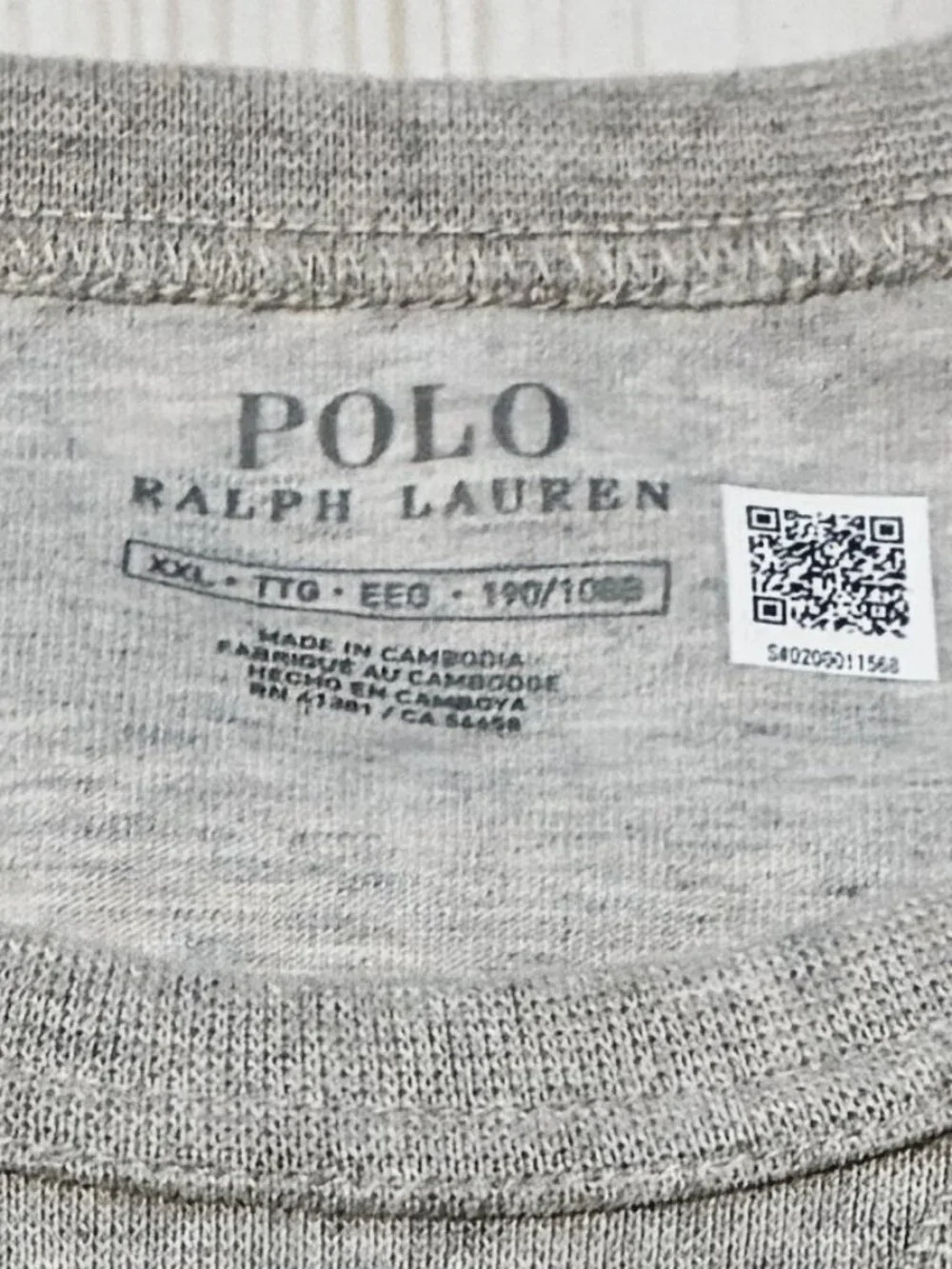 Polo Ralph Lauren Men's XXL Grey Double-Knit Embossed Logo Crewneck Sweatshirt